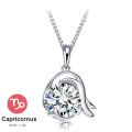 Atacado Cristal 925 Prata 12 Zodiac Necklace